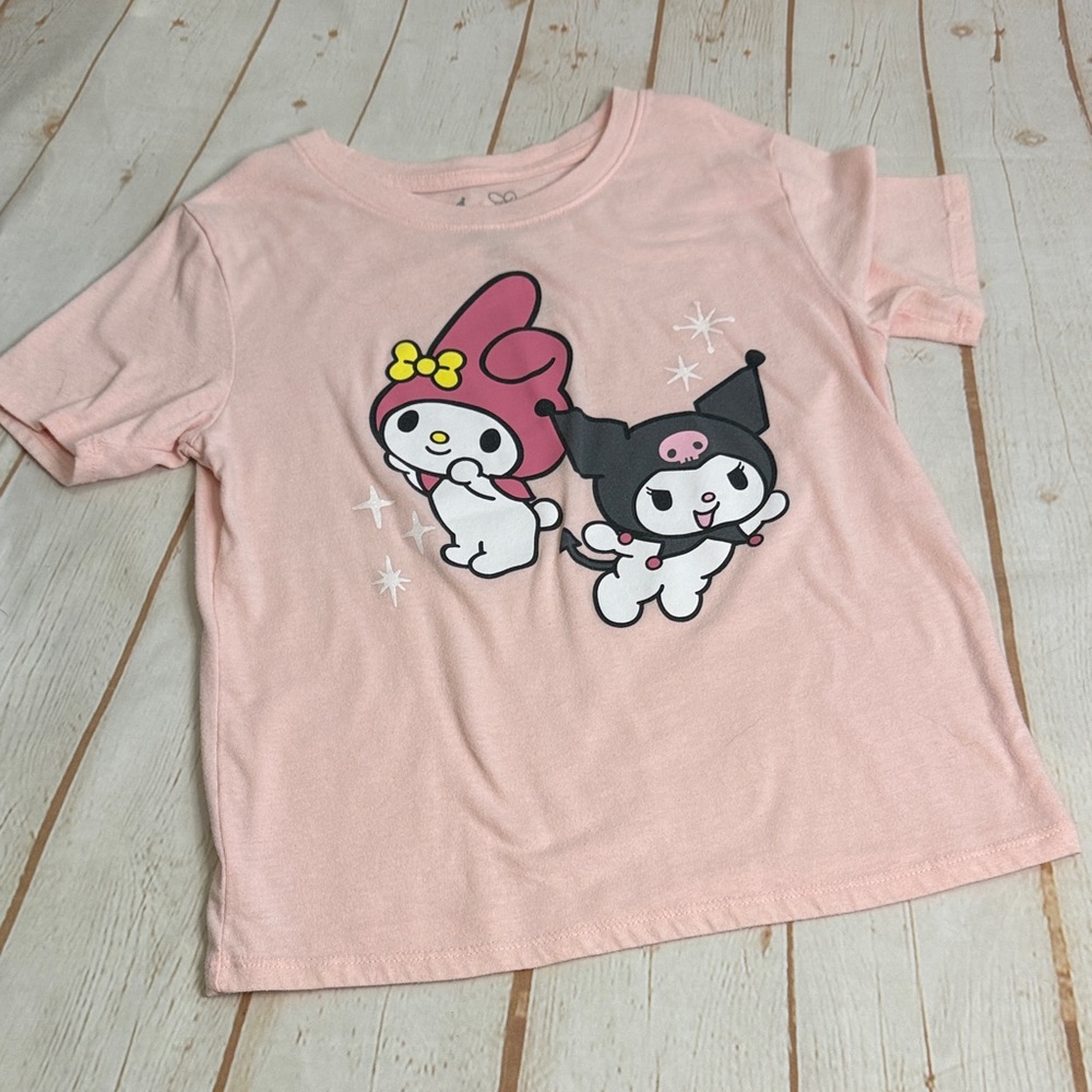 Sanrio My Melody & Kuromi Pink Short Sleeve Tee with Sparkles